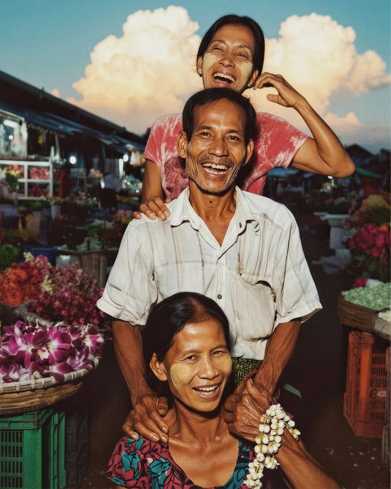 A family receiving money through Uno